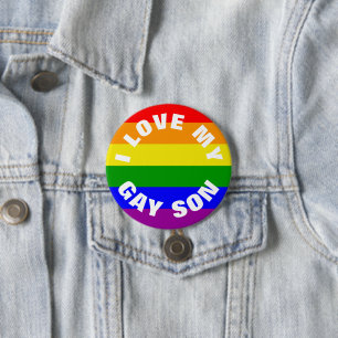 Gay pride Rainbow flagga I kärlek My Gay Son Knapp