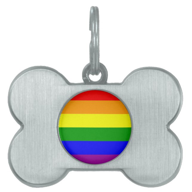 gay pride Rainbow Flagga ID-bricka Husdjur (Framsidan)