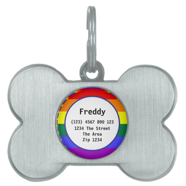Gay pride Rainbow Flagga ID Namn ID-bricka Husdjur (Framsidan)