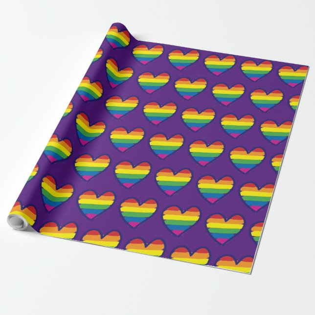 Gay pride Rainbow Flagga Kärlek Presentpapper (Utrullad)