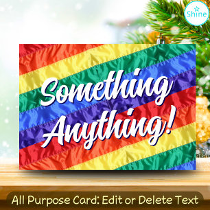 Gay pride Rainbow-Flagga lägg till all text i syft Helgkort