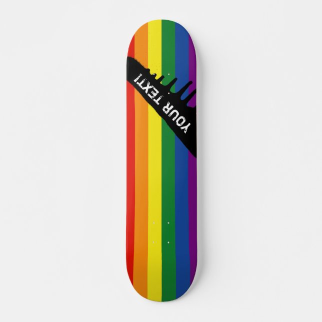 Gay pride Rainbow Flagga Mini Skateboard Bräda 18,7 Cm (Framsida)