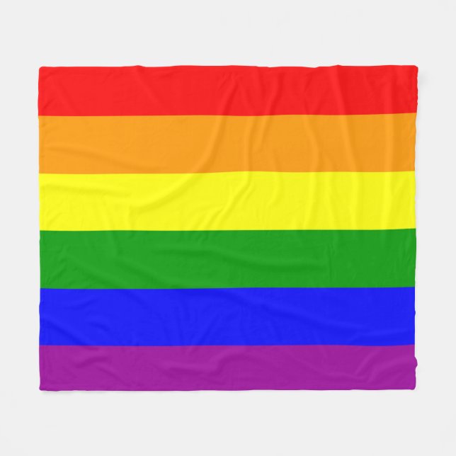 Gay pride Rainbow Flagga mönster Fleecefilt (Framsidan (Horisontell))