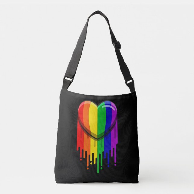Gay pride Rainbow Flagga Mustache LGBT Axelväska (Framsida)
