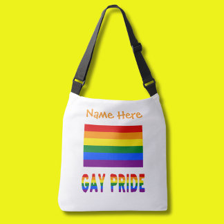 Gay pride Rainbow Flagga Orange Personlig Axelväska