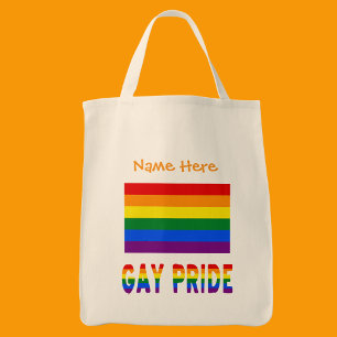 Gay pride Rainbow Flagga Orange Personlig Tygkasse