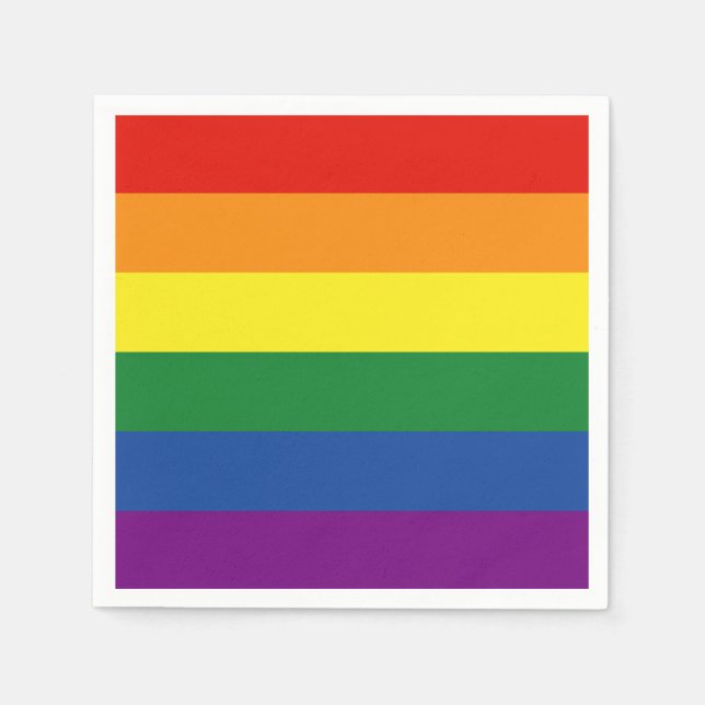 Gay pride Rainbow Flagga Pappersservett (Framsidan)