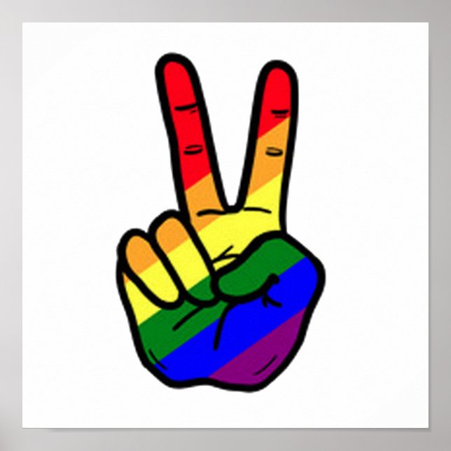 Gay pride Rainbow Flagga Peace LGBTQ Monetal festi Poster (Framsidan)