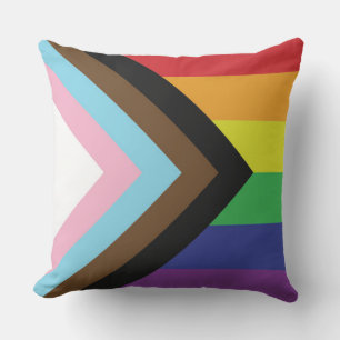 Gay pride Rainbow Flagga Progressiv HGBTQIA+ Kudde