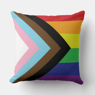 Gay pride Rainbow Flagga Progressiv HGBTQIA+ Kudde