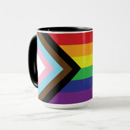 Gay pride Rainbow Flagga Progressiv HGBTQIA+ Mugg