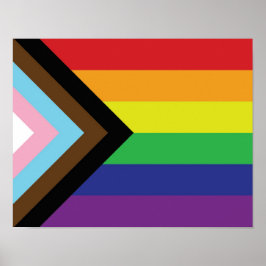 Gay pride Rainbow Flagga Progressiv HGBTQIA+ Poster