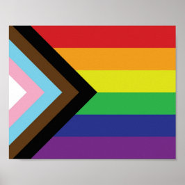 Gay pride Rainbow Flagga Progressiv HGBTQIA+ Poster