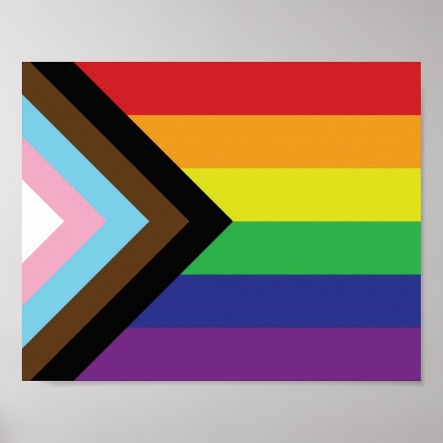 Gay pride Rainbow Flagga Progressiv HGBTQIA+ Poster (Framsidan)