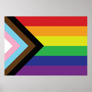 Gay pride Rainbow Flagga Progressiv HGBTQIA+ Poster