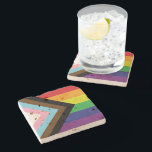 Gay pride Rainbow Flagga Progressiv HGBTQIA  Stenunderlägg<br><div class="desc">Stentyp: Travertine Det är klockan fem någonstans. Upprör lite magi och dina drycker på underlägg av snyggt sten. Din design, monogram eller text kommer se fantastisk ut på den stensort som du väljer. Tips! Anpassningsbar underlägg gör underbar uppvärmning av hemmet och värdinna-gåvor! Mått: 4 tum x 4 tum Välj mellan...</div>
