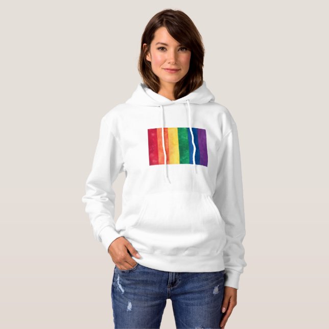 gay pride Rainbow Flagga T Shirt (Hel framsida)