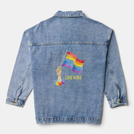 Gay pride Rainbow Flagga Women's Denim Jacka
