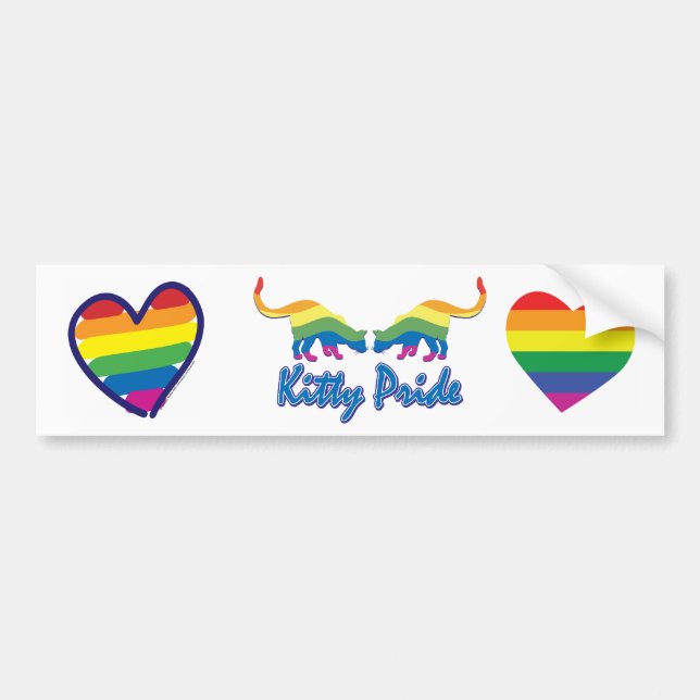 Gay pride Rainbow Heart Bildekal (Framsidan)