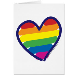 Gay pride Rainbow Heart Hälsningskort