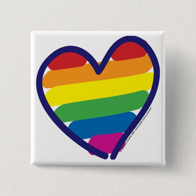 Gay pride Rainbow Heart Knapp (Framsida)