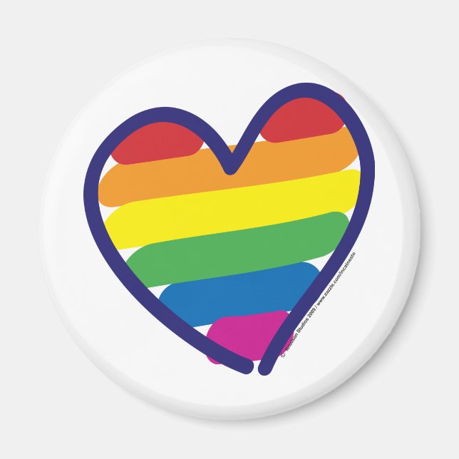 Gay pride Rainbow Heart Magnet (Framsidan)