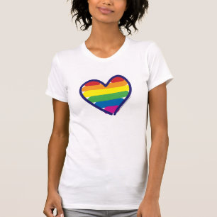 Gay pride Rainbow Heart T Shirt