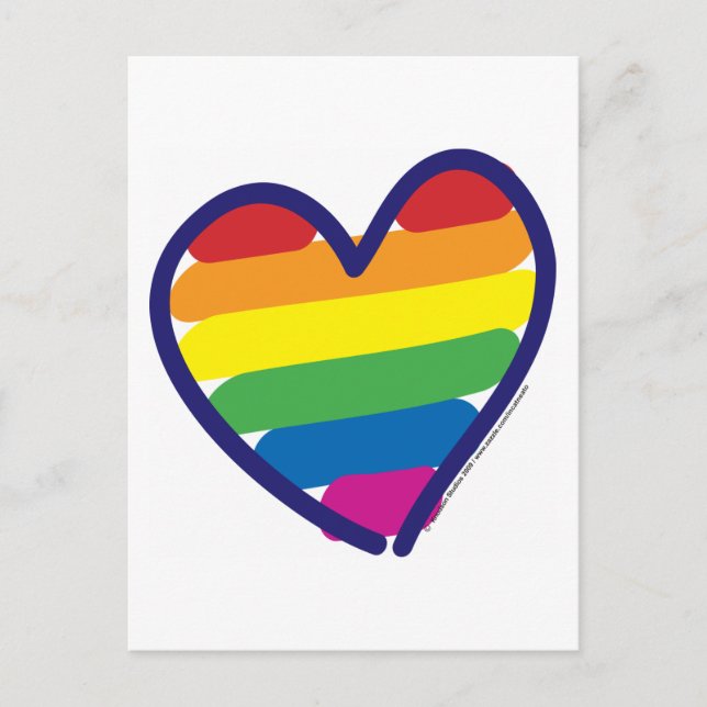 Gay pride Rainbow Heart Vykort (Framsida)