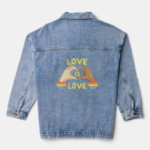 Gay pride Rainbow Heart Women's Denim Jacka
