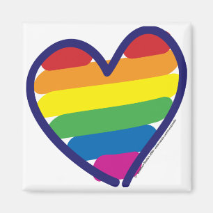 Gay pride Rainbow Hjärta Magnet