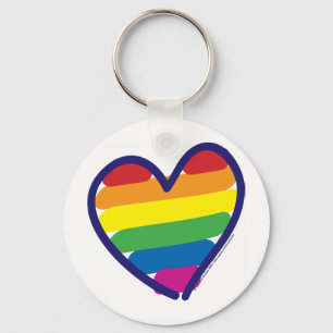 Gay pride Rainbow Hjärta Nyckelring