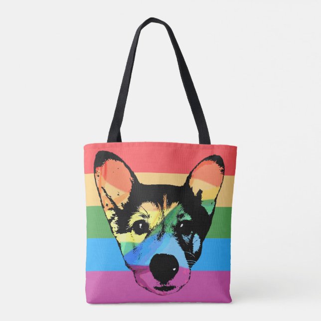 Gay pride Rainbow Hund Tygkasse (Baksida)