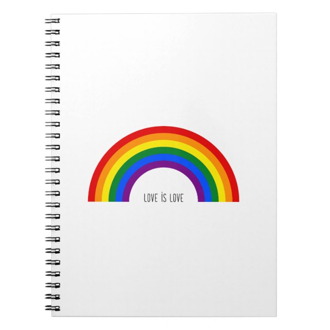 Gay pride Rainbow. Kärlek är Kärlek. Anteckningsbok (Framsidan)