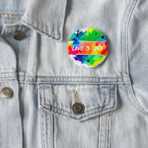 Gay pride Rainbow Kärlek är Kärlek Knapp