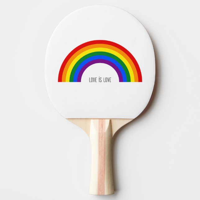 Gay pride Rainbow. Kärlek är Kärlek. Pingisracket (Framsidan)