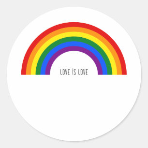 Gay pride Rainbow. Kärlek är Kärlek. Runt Klistermärke