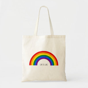 Gay pride Rainbow. Kärlek är Kärlek. Tygkasse