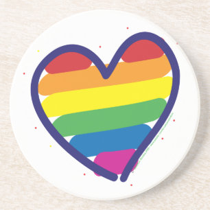 Gay pride Rainbow Kärlek Heart Underlägg