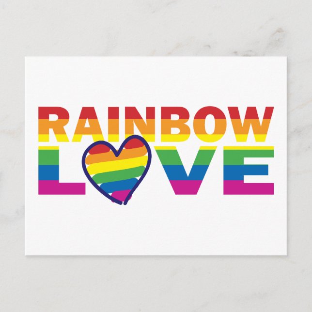 Gay pride Rainbow Kärlek Heart Vykort (Framsida)