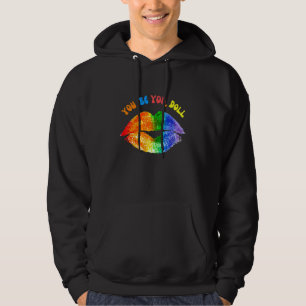 Gay pride Rainbow Läppar Hoodie