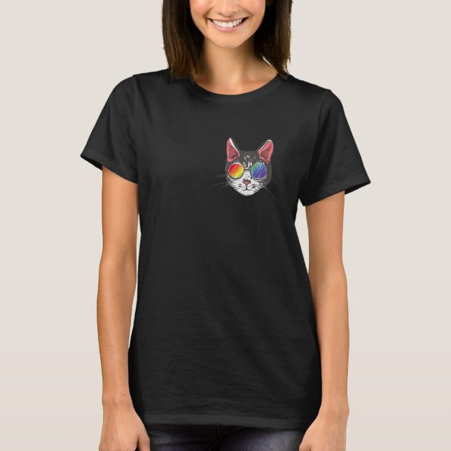 Gay pride Rainbow Lgbt Coola Cat T Shirt (Framsida)
