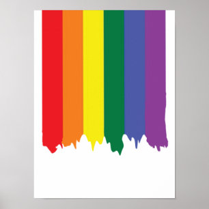 Gay pride Rainbow Paint Flagga Poster
