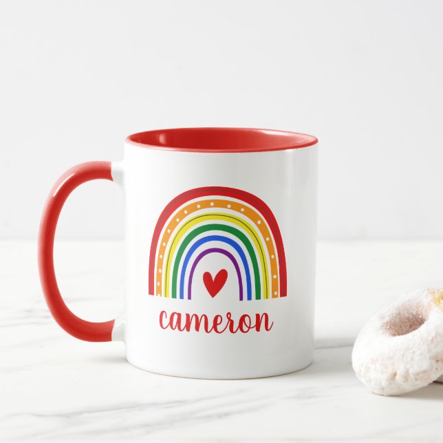 Gay pride Rainbow Personlig Mugg (Med munk)