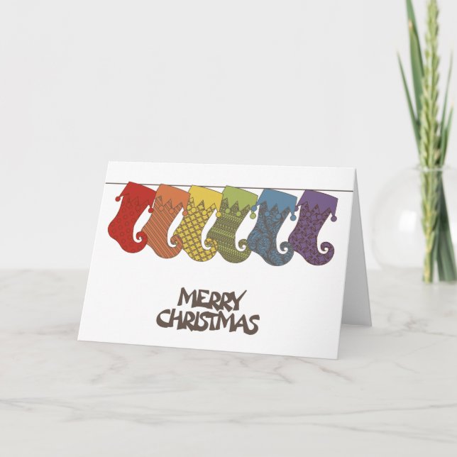 Gay pride Rainbow Retro-julinventering Helgkort (Framsida)