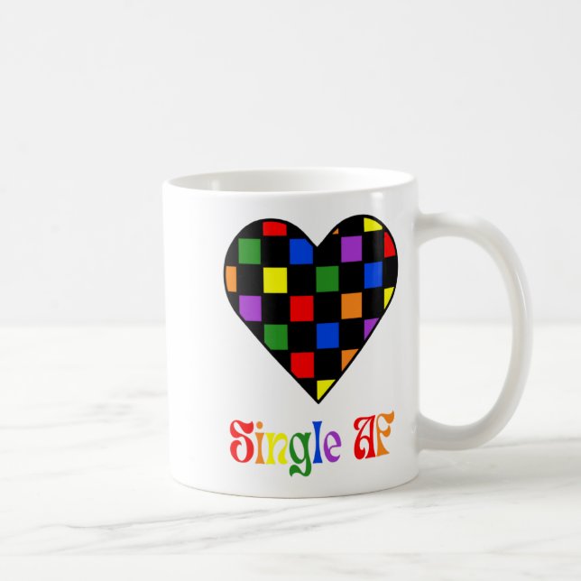 Gay Pride Rainbow Single Af Valentines Day Sarcas  Kaffemugg (Höger)