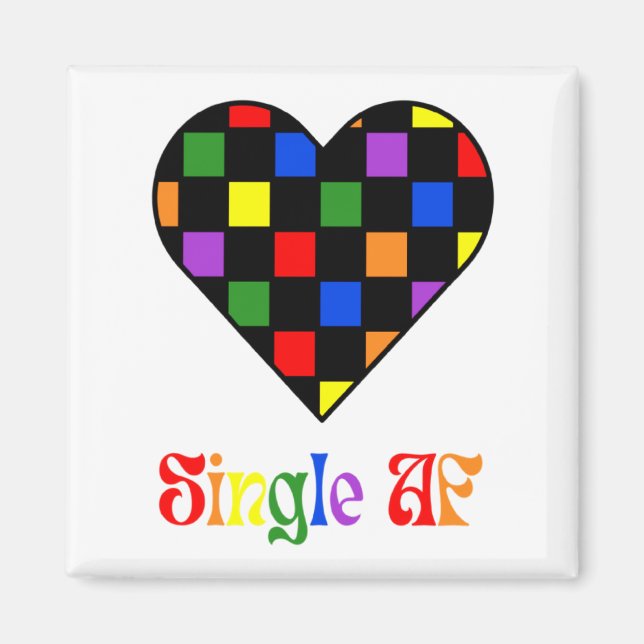 Gay Pride Rainbow Single Af Valentines Day Sarcas  Magnet (Framsidan)