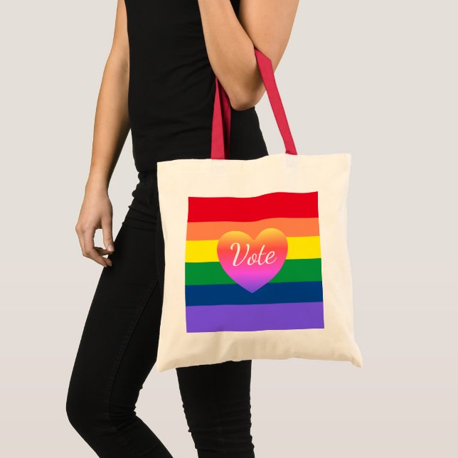 Gay pride Rainbow Vote LBGTQ 2024 Val Tygkasse (Framsida (produkt))