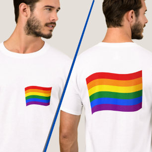 Gay pride Regnbåge Flagga LGBTQ LGBT Front/Back Pr T Shirt