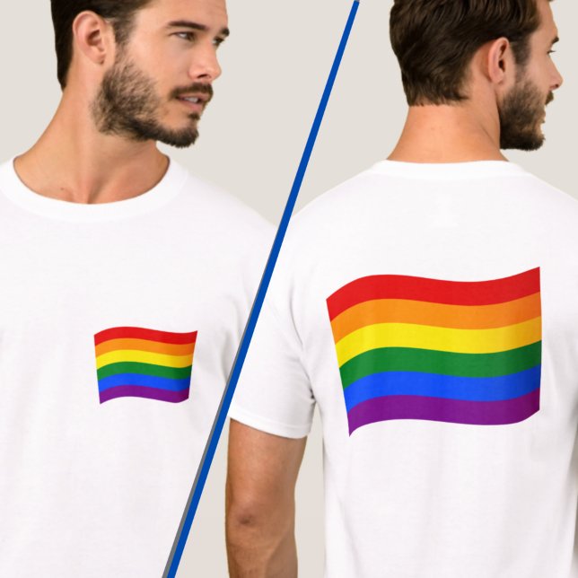 Gay pride Regnbåge Flagga LGBTQ LGBT Front/Back Pr T Shirt (Skapare uppladdad)