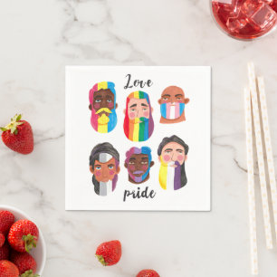 Gay pride regnbåge gender flaggor skägda manar pappersservett